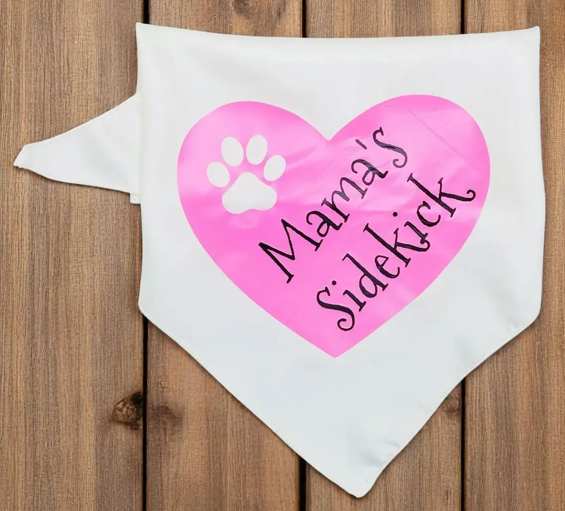 Medium Mama's Sidekick Heart Dog Bandana Scarf