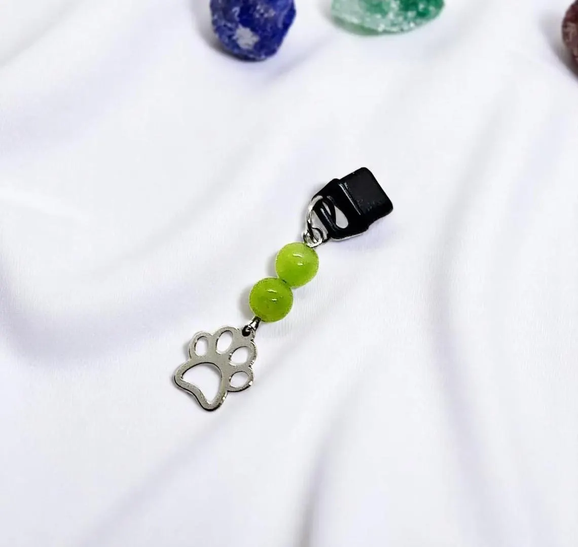Paw Print Gemstone Beaded Dust Plug Phone Charm
