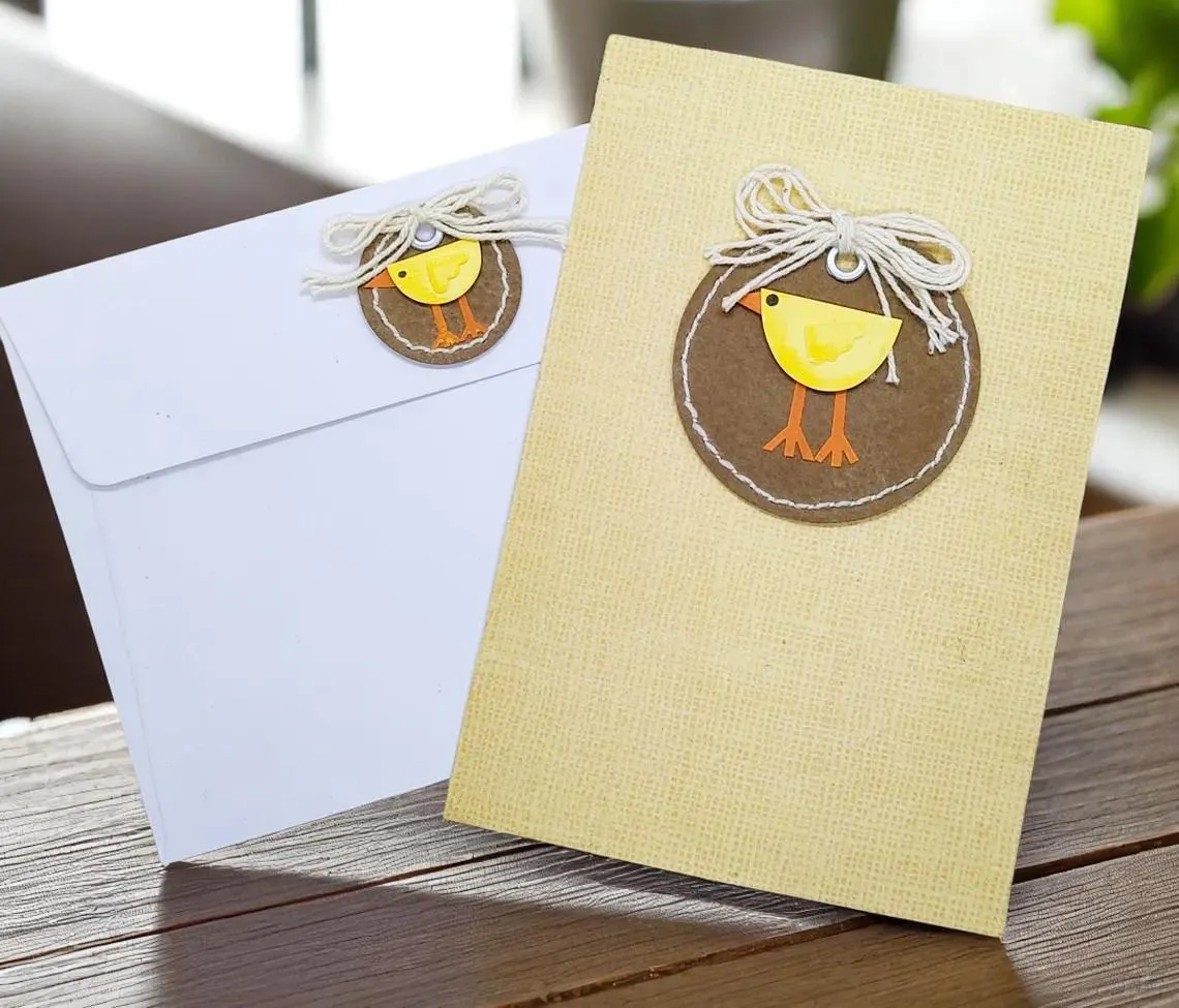 Handmade Rustic Chick Easter Greeting Card 