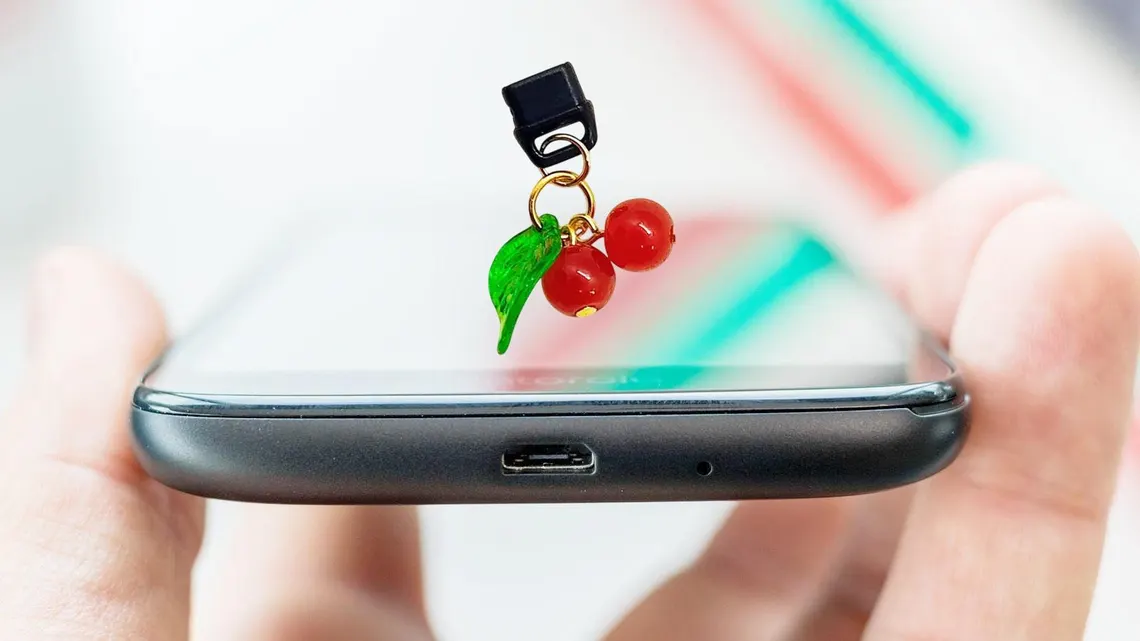 Fun Cherry Dust Plug Phone Charm