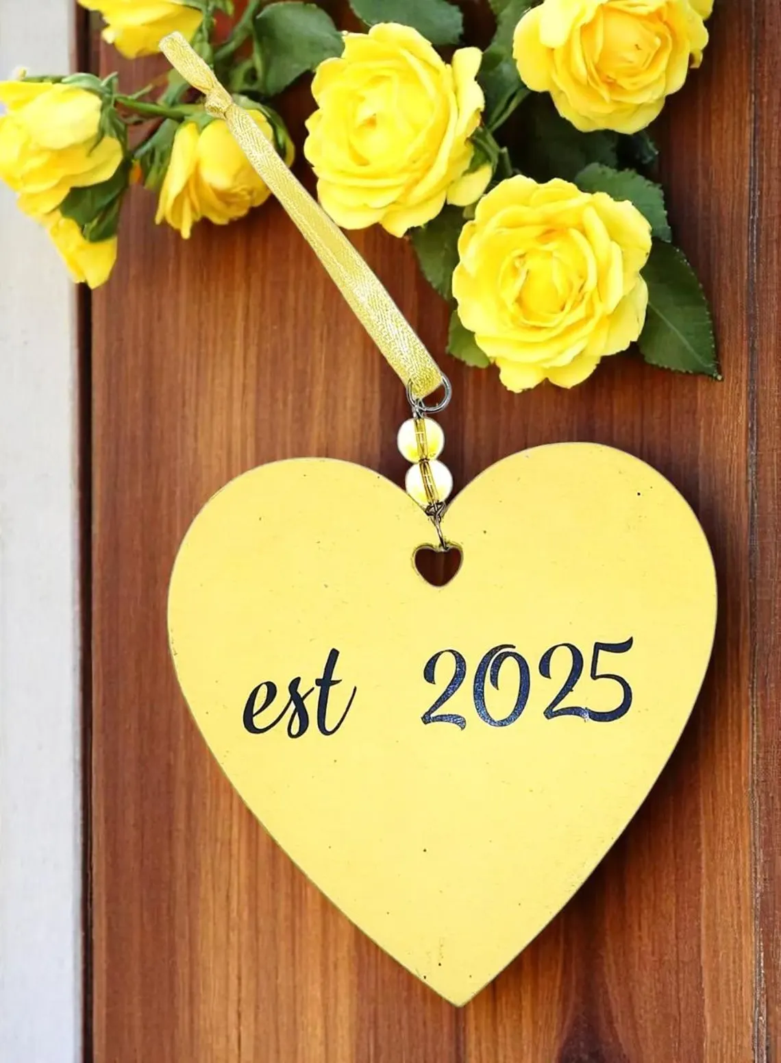 Lemon Yellow Personalized Wedding Keepsake Hanging Ornament Decoration