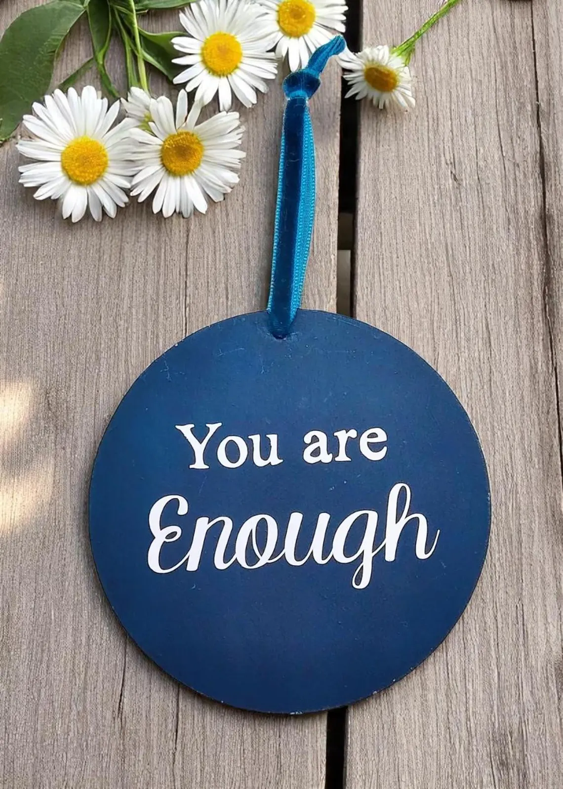 Blue You Are Enough Inspirational Hanging Sign Ornament Decoration 