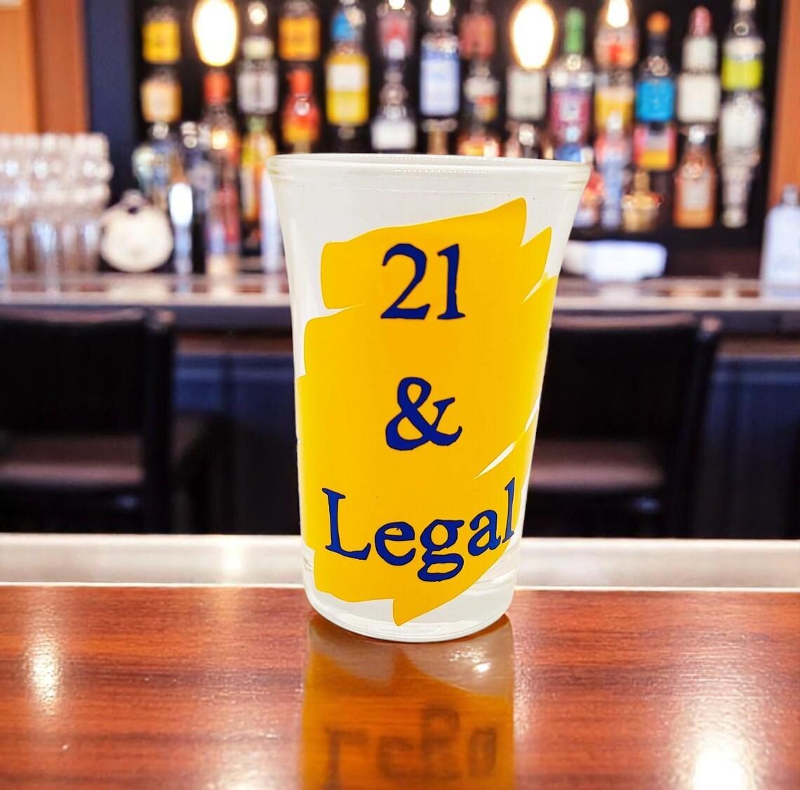 My First '21 and Legal' Tall Shot Glass - Fun Celebration of 21st Birthday Gift
