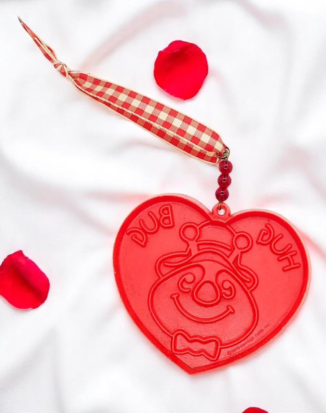 Upcycled Hug Bug Heart Shaped Hanging Accent Ornament 