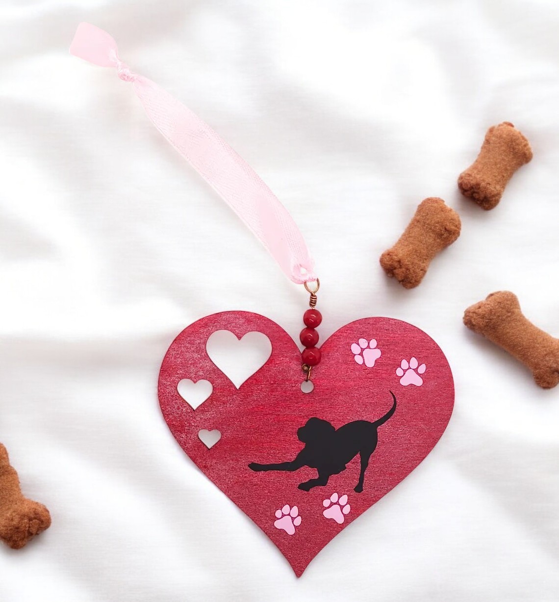 I Chews You Fancy Rat Heart Shaped Hanging Accent Ornament 
