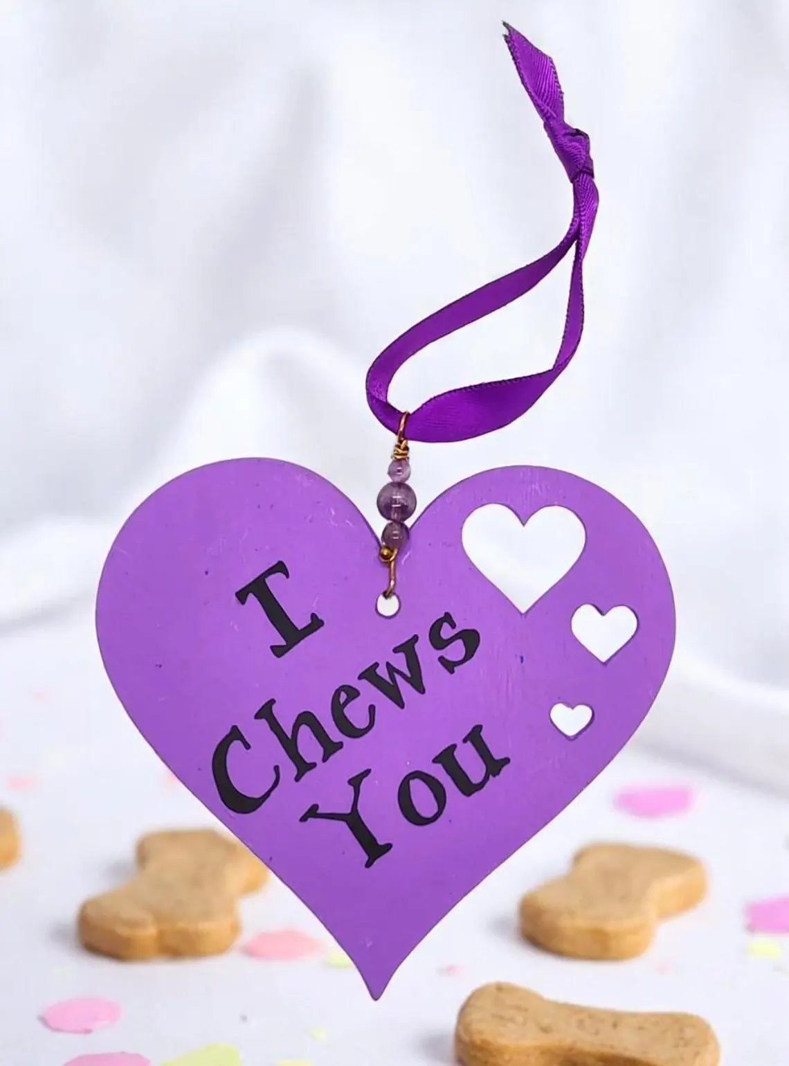 I Chews You Fancy Rat Heart Shaped Hanging Accent Ornament 