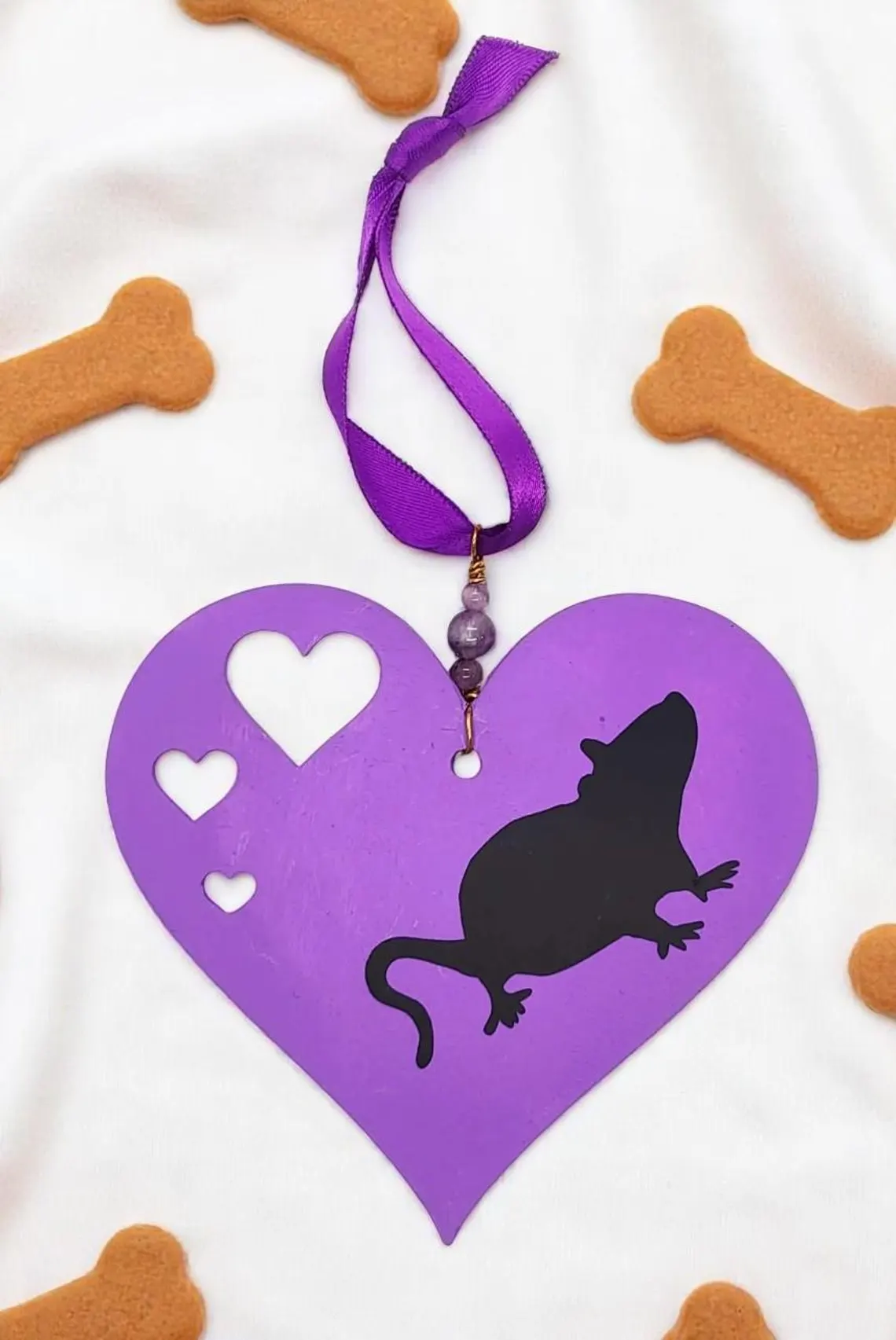 I Chews You Fancy Rat Heart Shaped Hanging Accent Ornament