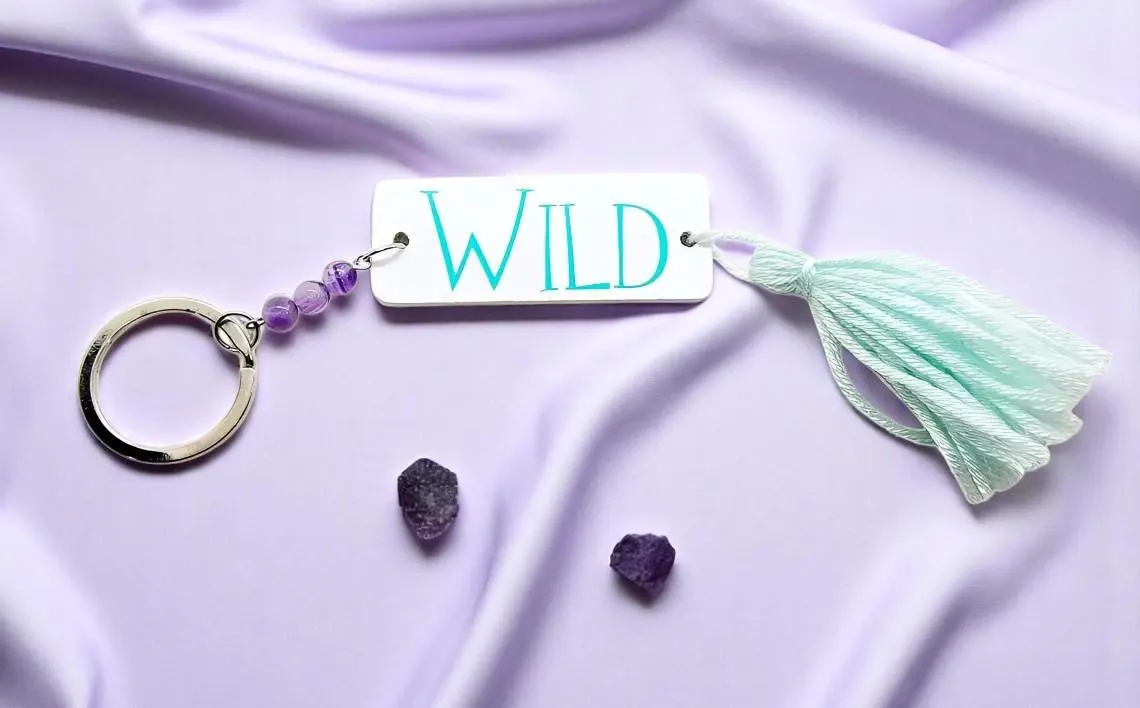 Wild Spirit Beaded Gemstone Tassel Key Ring 