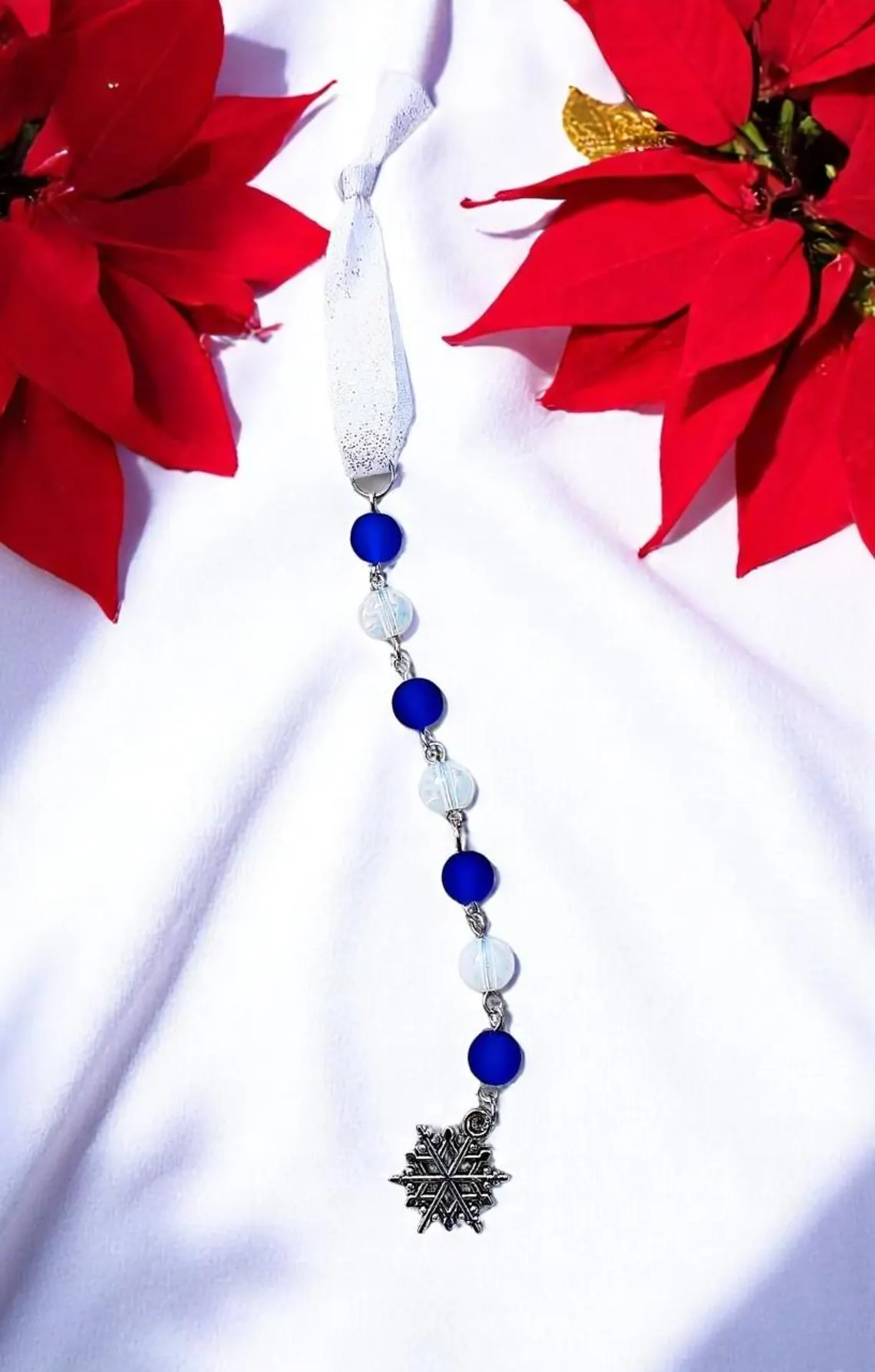 Snowflake Holiday Gemstone Icicle Christmas Ornament 