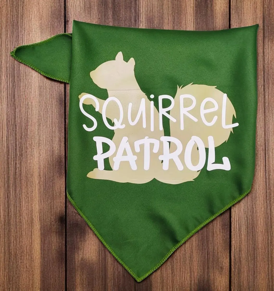 Medium Green Squirrel Patrol Dog Bandana Scarf