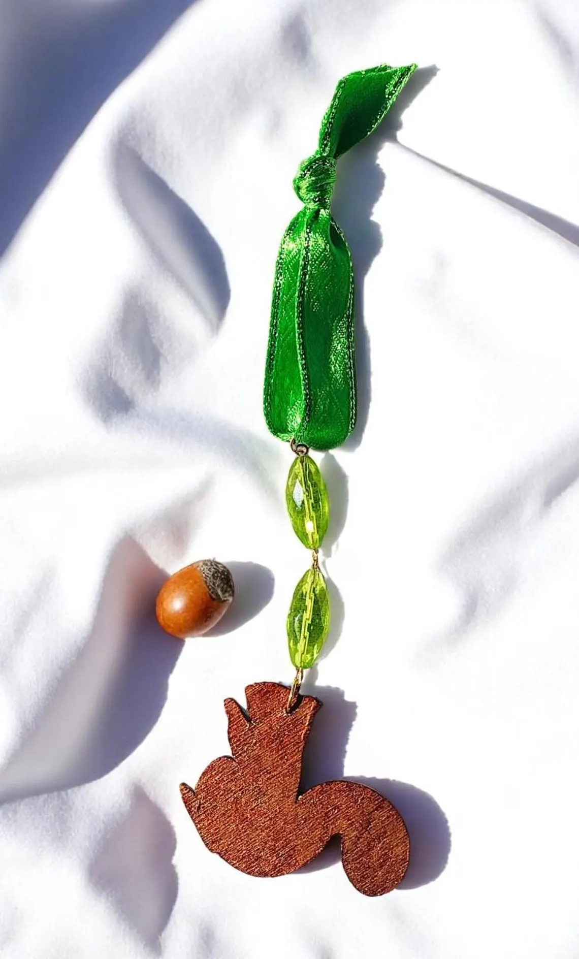 Handcrafted Squirrel Beaded Accent Ornament 