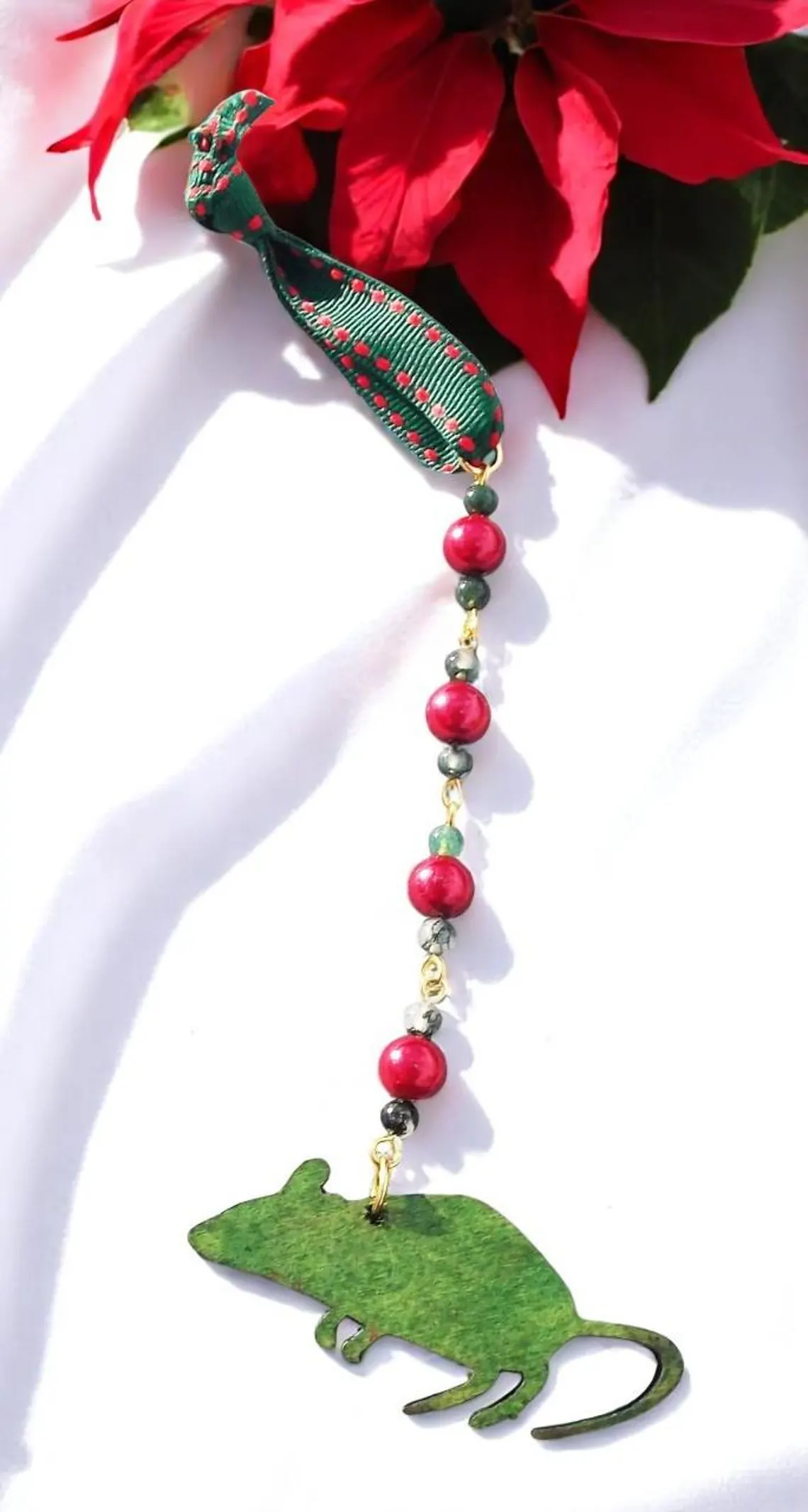 Handcrafted Fancy Rat Beaded Accent Ornament 