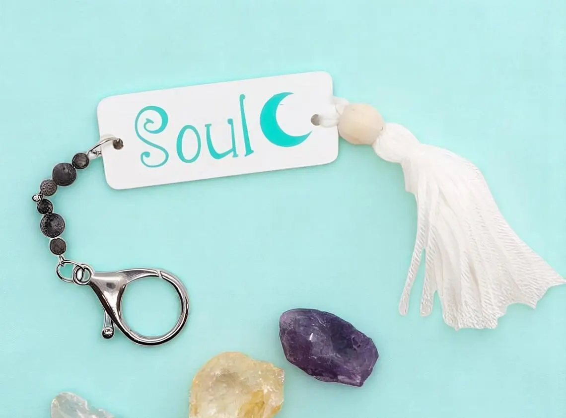 Gypsy Soul Beaded Tassel Purse Charm Key Ring 