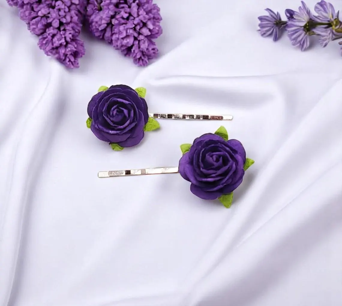 Dark Purple Hair Pin Barrette Clip 