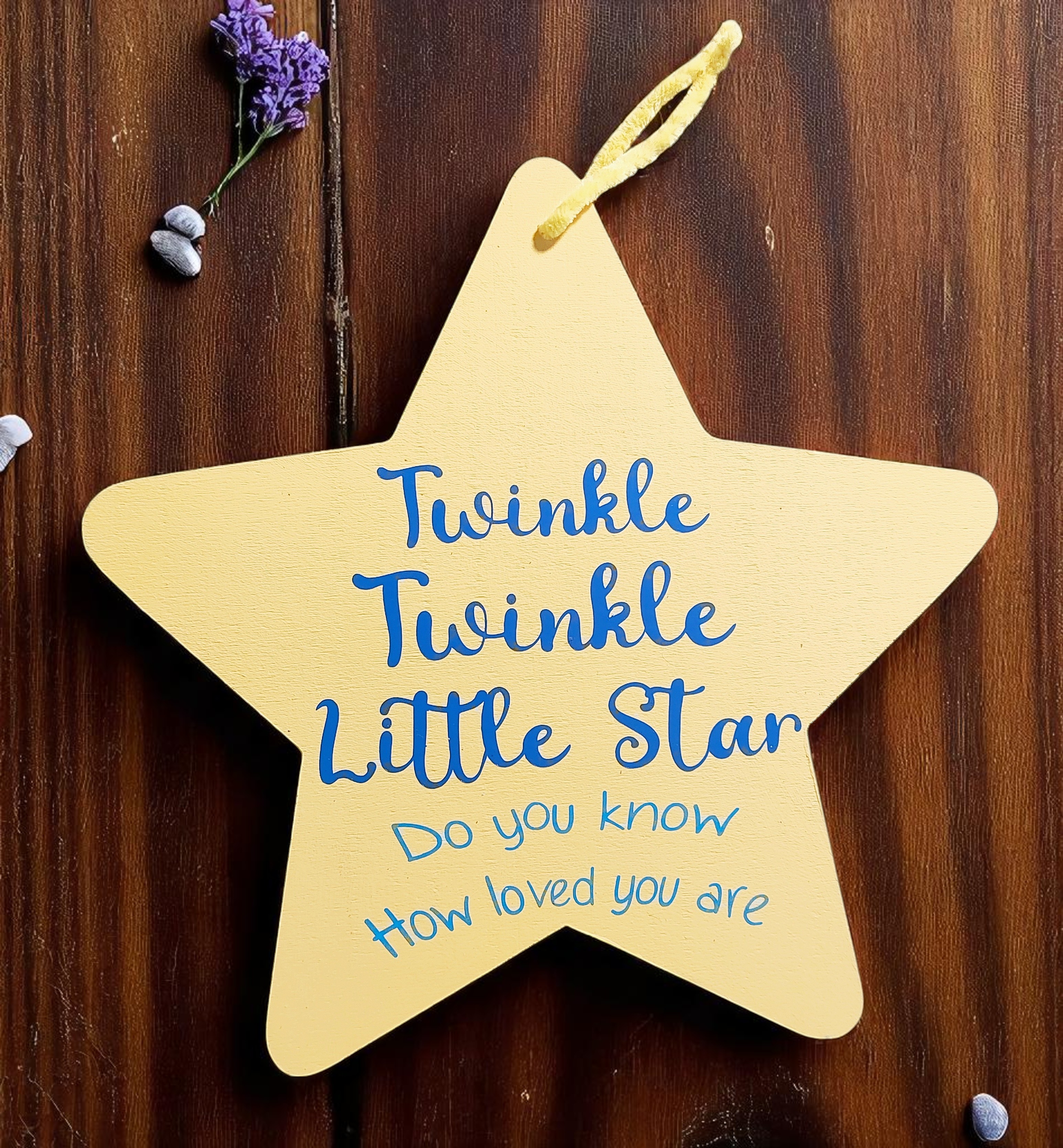 Wooden Twinkle Twinkle Little Star Do You Know How Loved You Are Hand Painted Sign