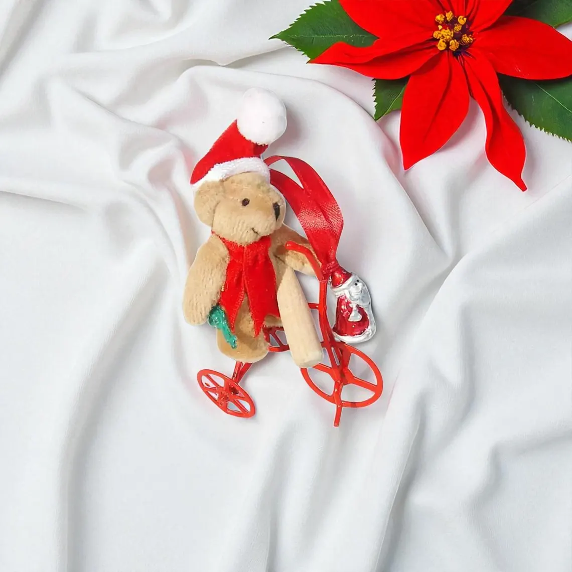 Teddy Bear on Tricycle Holiday Ornament