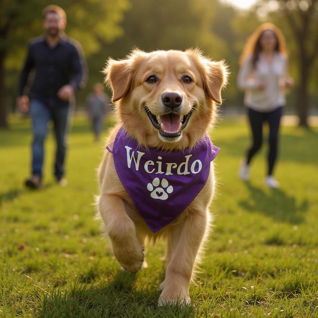 Medium Weirdo with Paw Print Dog Bandana Scarf
