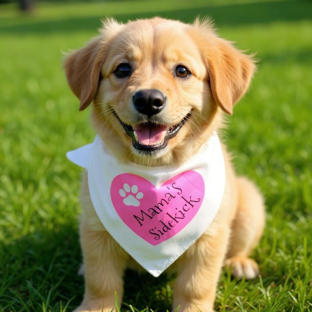 Medium Mama's Sidekick Heart Dog Bandana Scarf 