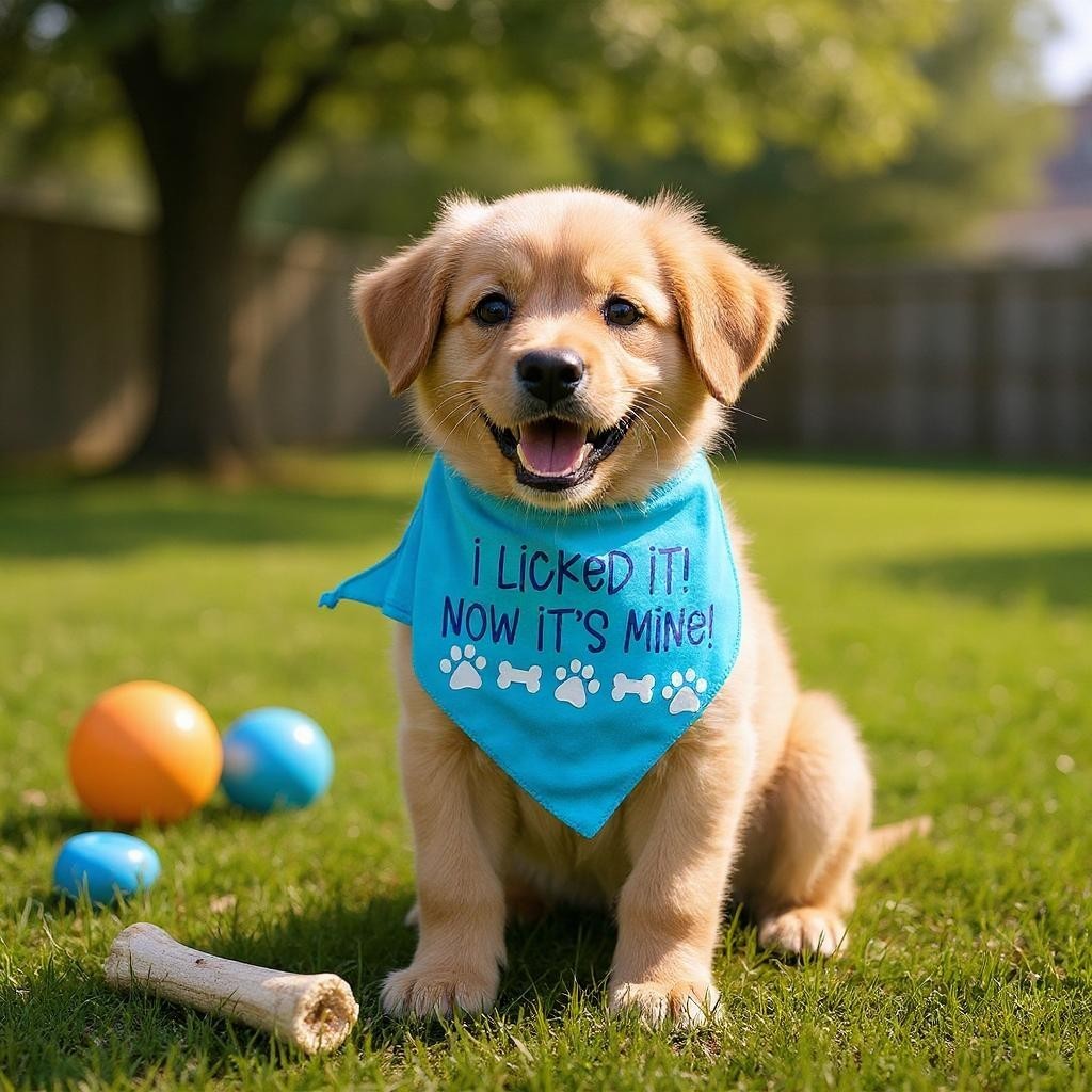 Medium I Licked It Now It's Mine Dog Bandana Scarf