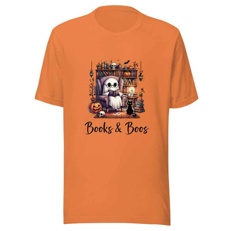 Books & Boos Library Halloween Unisex T Shirt - Gift for Reader