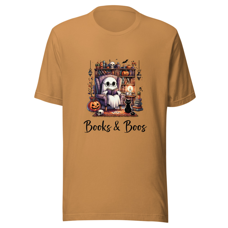 Books & Boos Library Halloween Unisex T Shirt - Gift for Reader