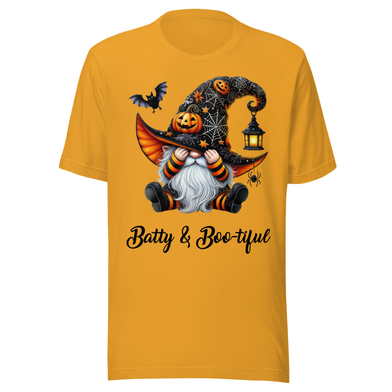 Batty & Boo-tiful Halloween Gnome Unisex T Shirt