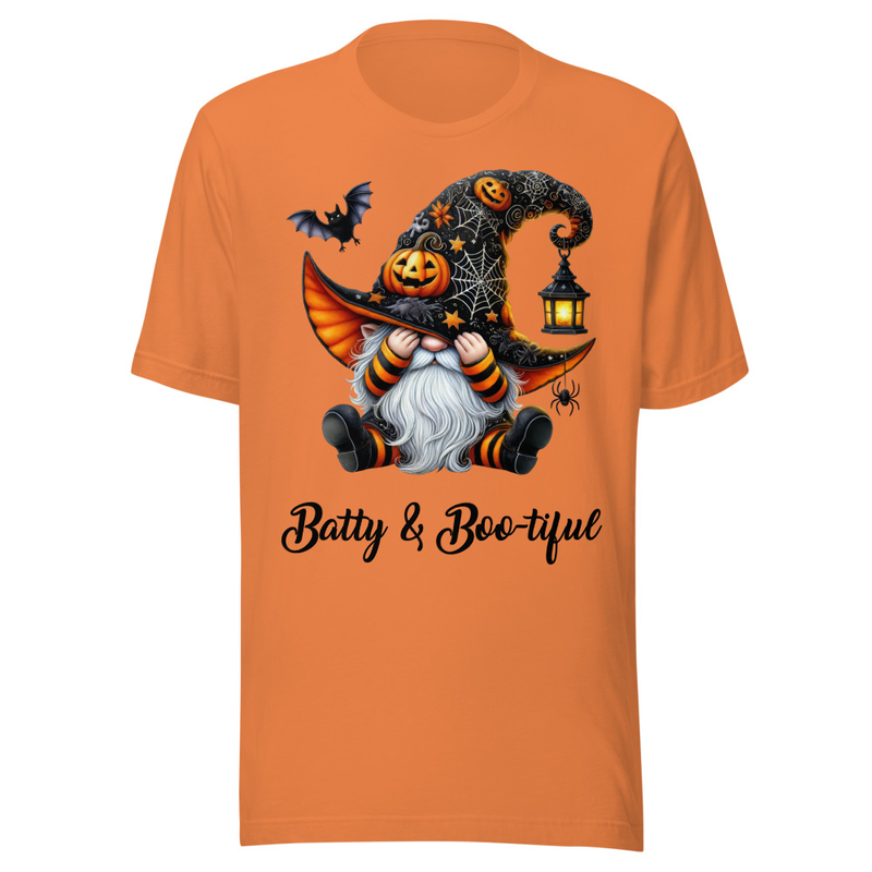 Batty & Boo-tiful Halloween Gnome Unisex T Shirt