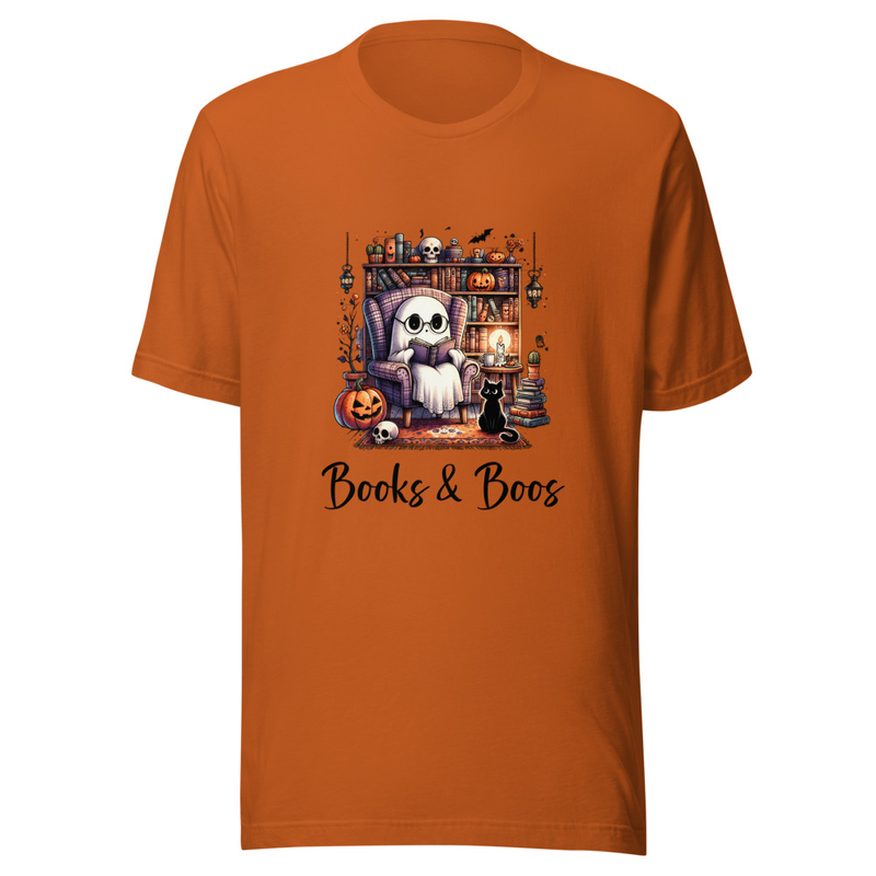 Books & Boos Library Halloween Unisex T Shirt - Gift for Reader