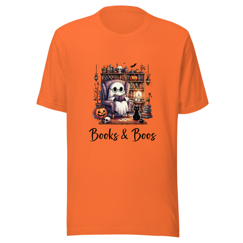 Books & Boos Library Halloween Unisex T Shirt - Gift for Reader