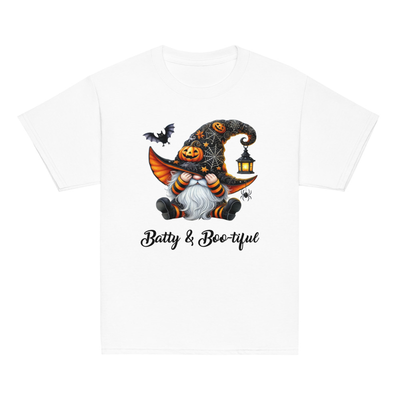 Youth Batty & Boo-tiful Halloween Gnome Unisex T Shirt