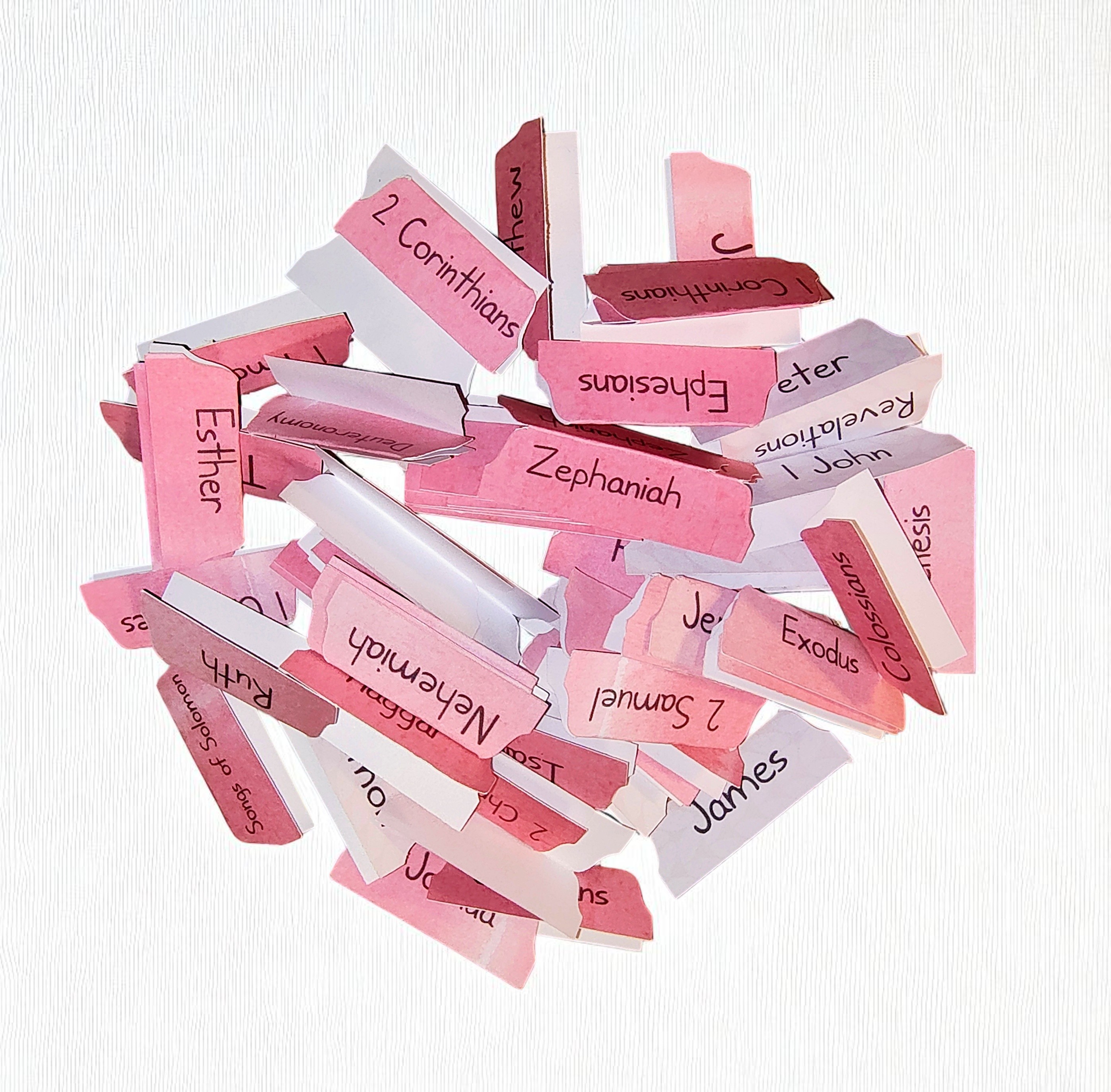Personalized Paper Bible Tabs - You Pick Color and Font