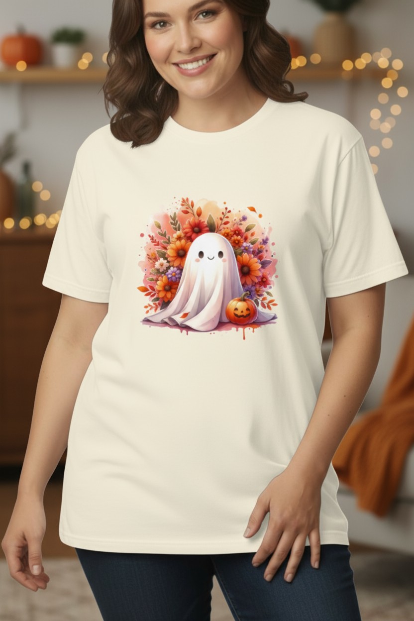 Whimsical Floral Autumn Ghost Shirt