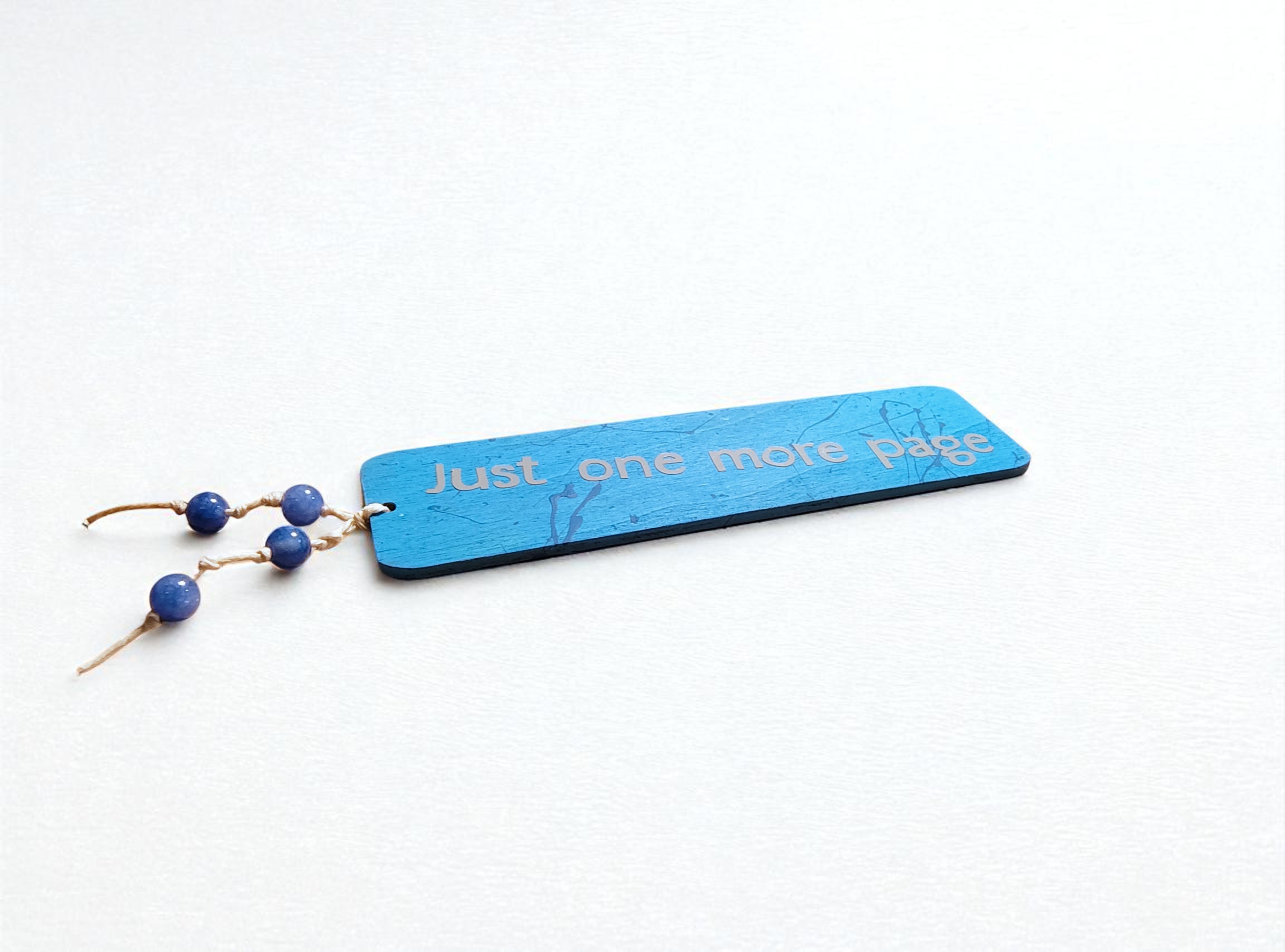 Wooden Just One More Page Bookmark