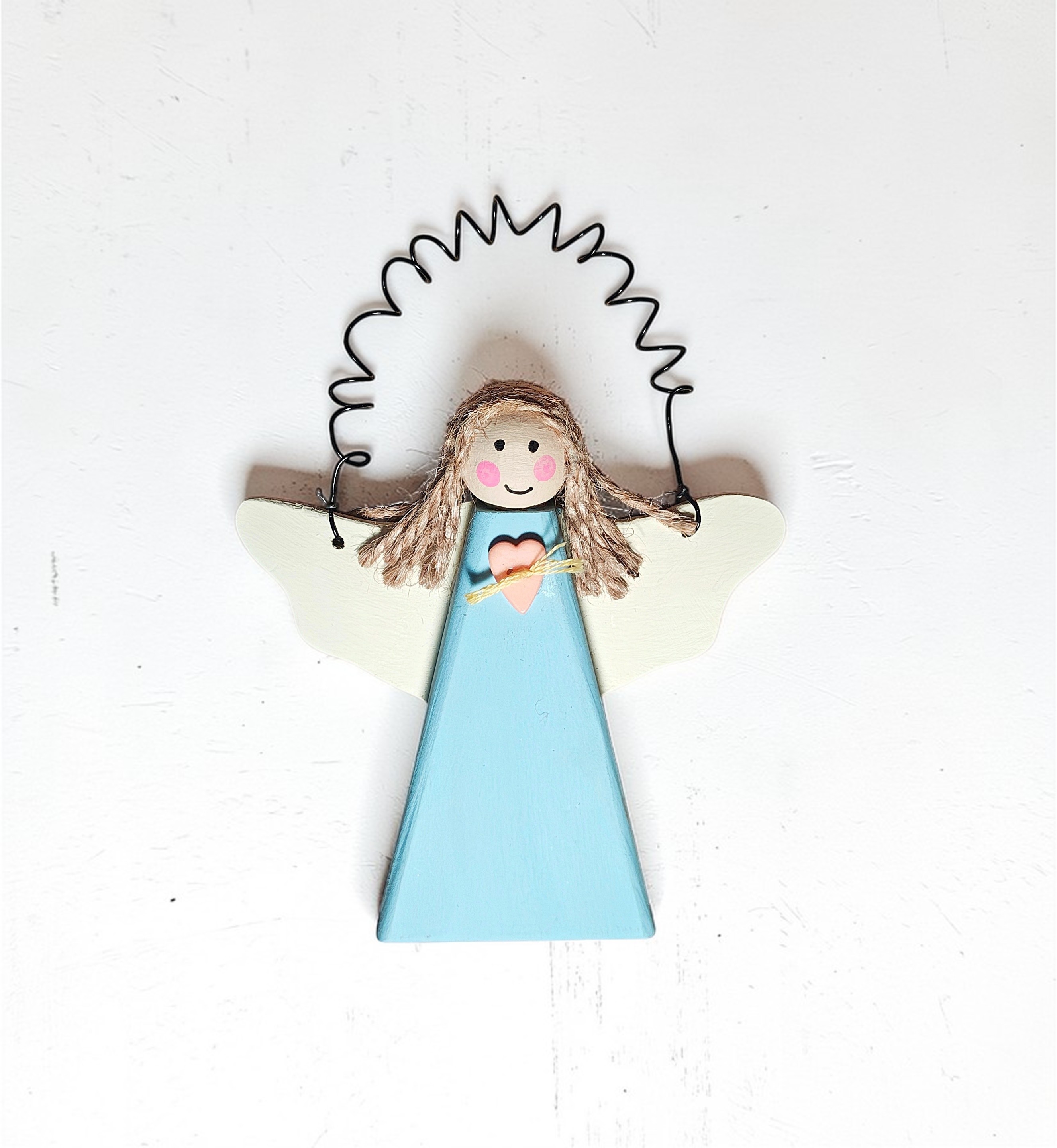 Spring Wooden Love Angel Ornament