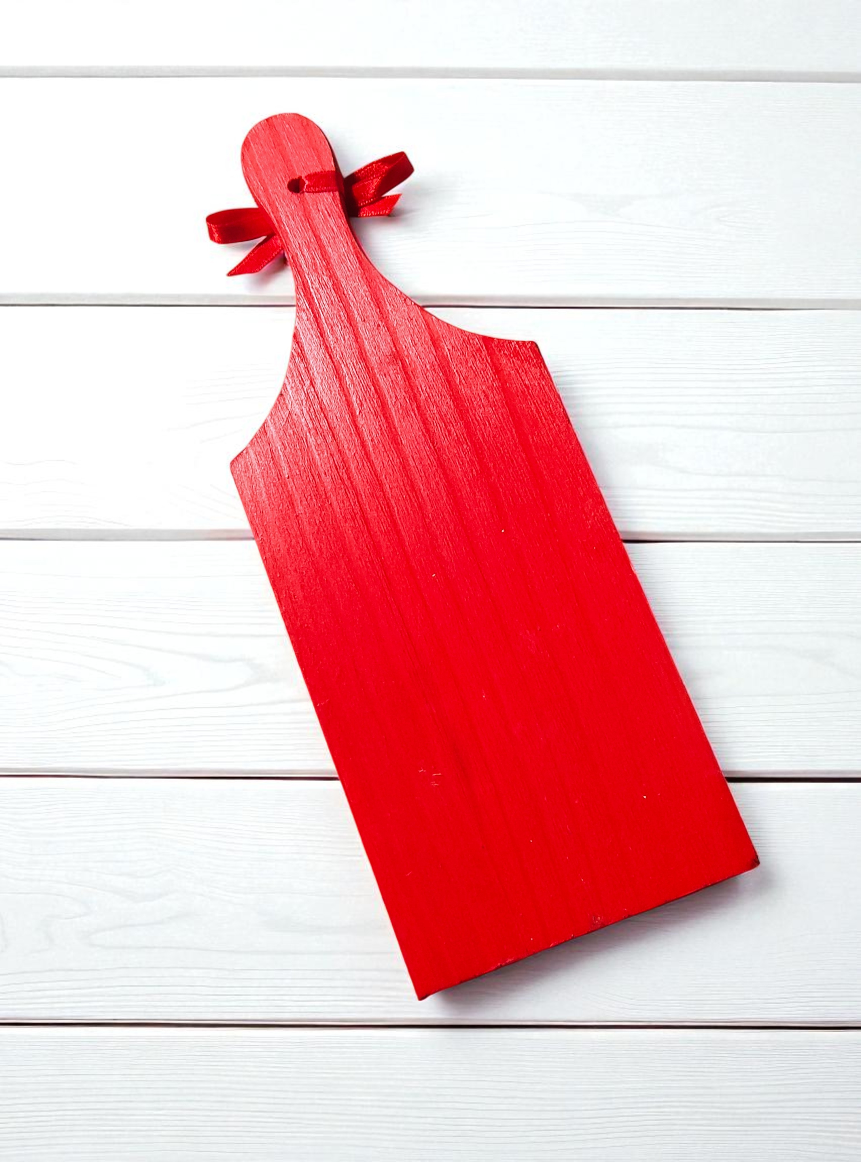 Small Wooden Christmas Scene with Cardinal Cutting Board