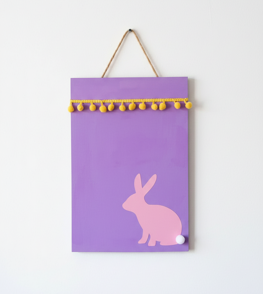 Decorative Easter Bunny Wooden Plaque 