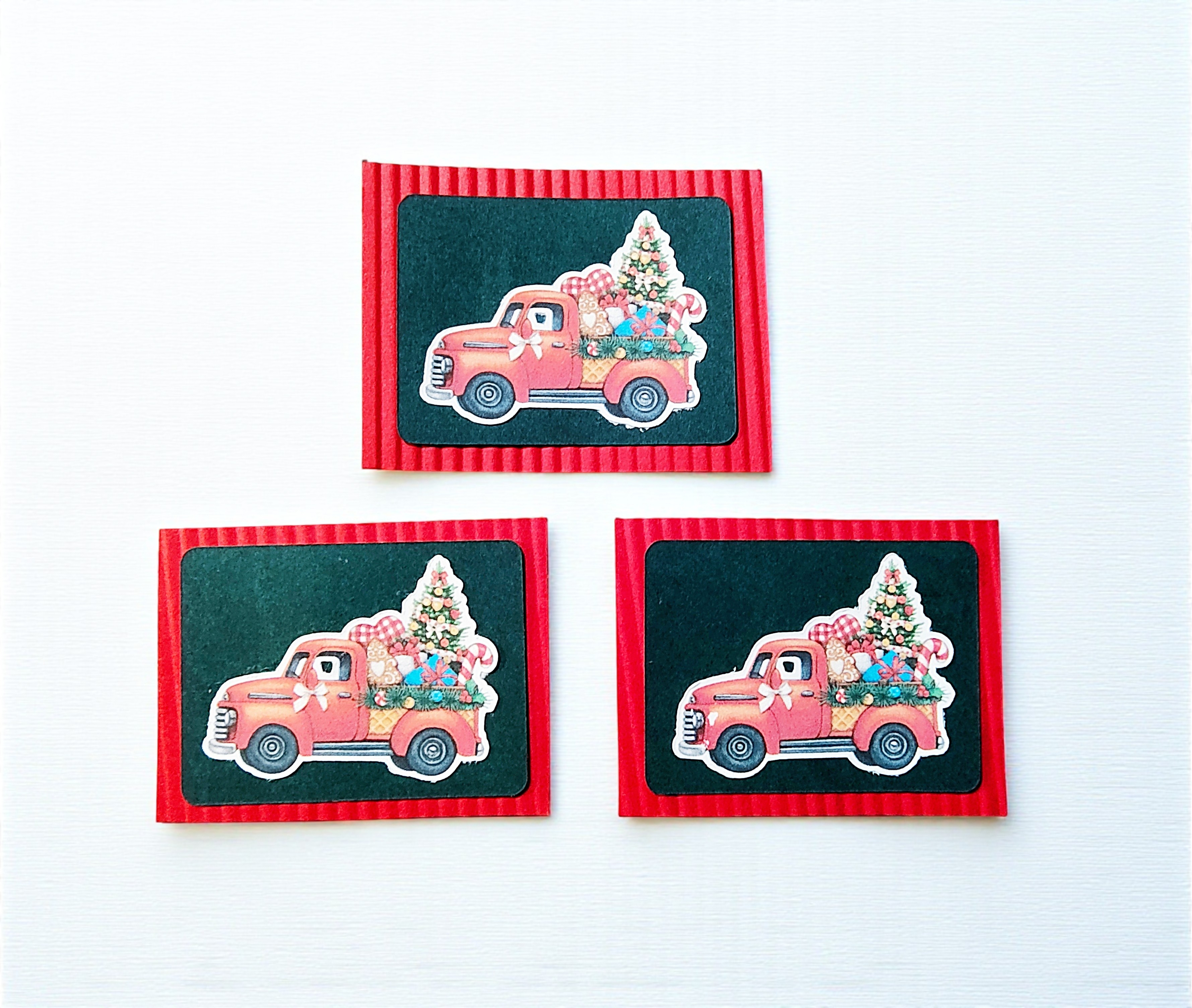 Handmade Christmas Red Truck Embellishments