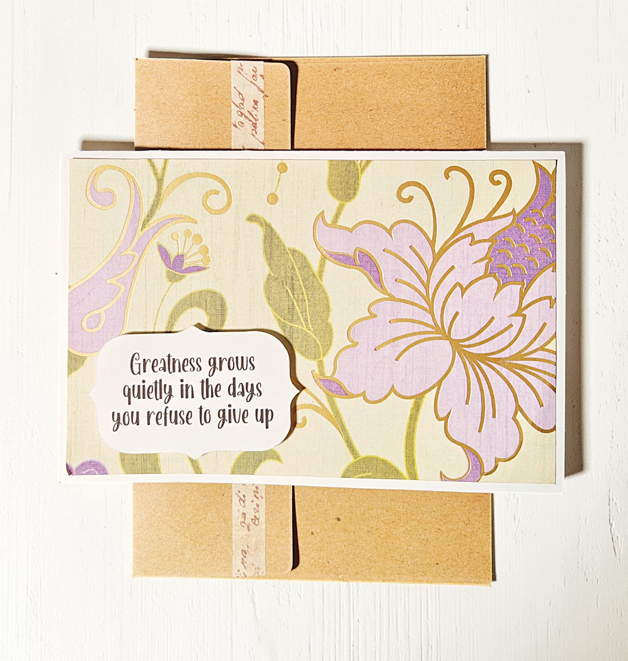 Inspirational Greatness Grows Quote Handmade Greeting Card