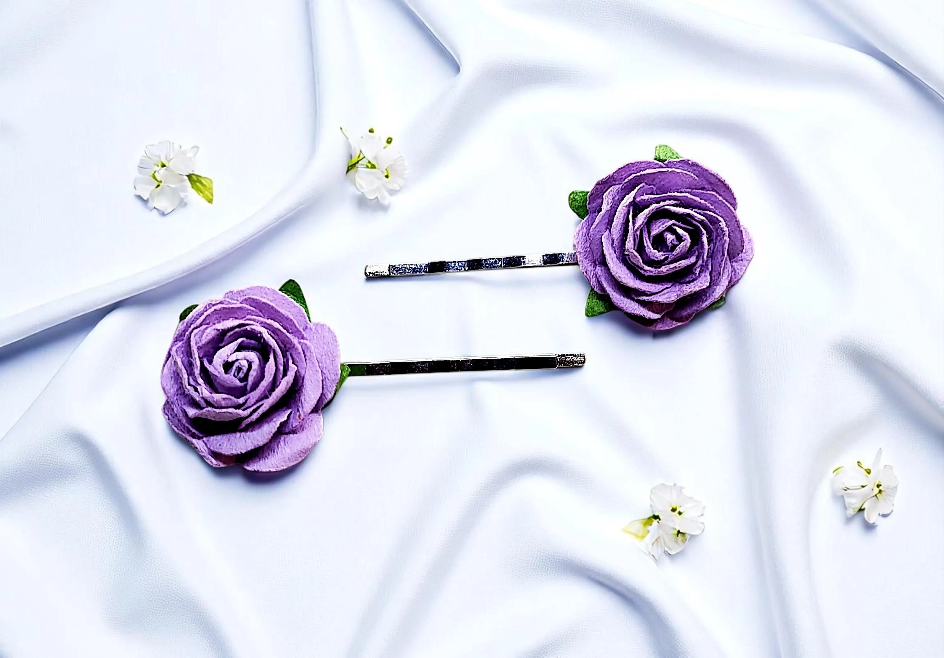 Handmade Purple Hair Pin Barrette Clip 