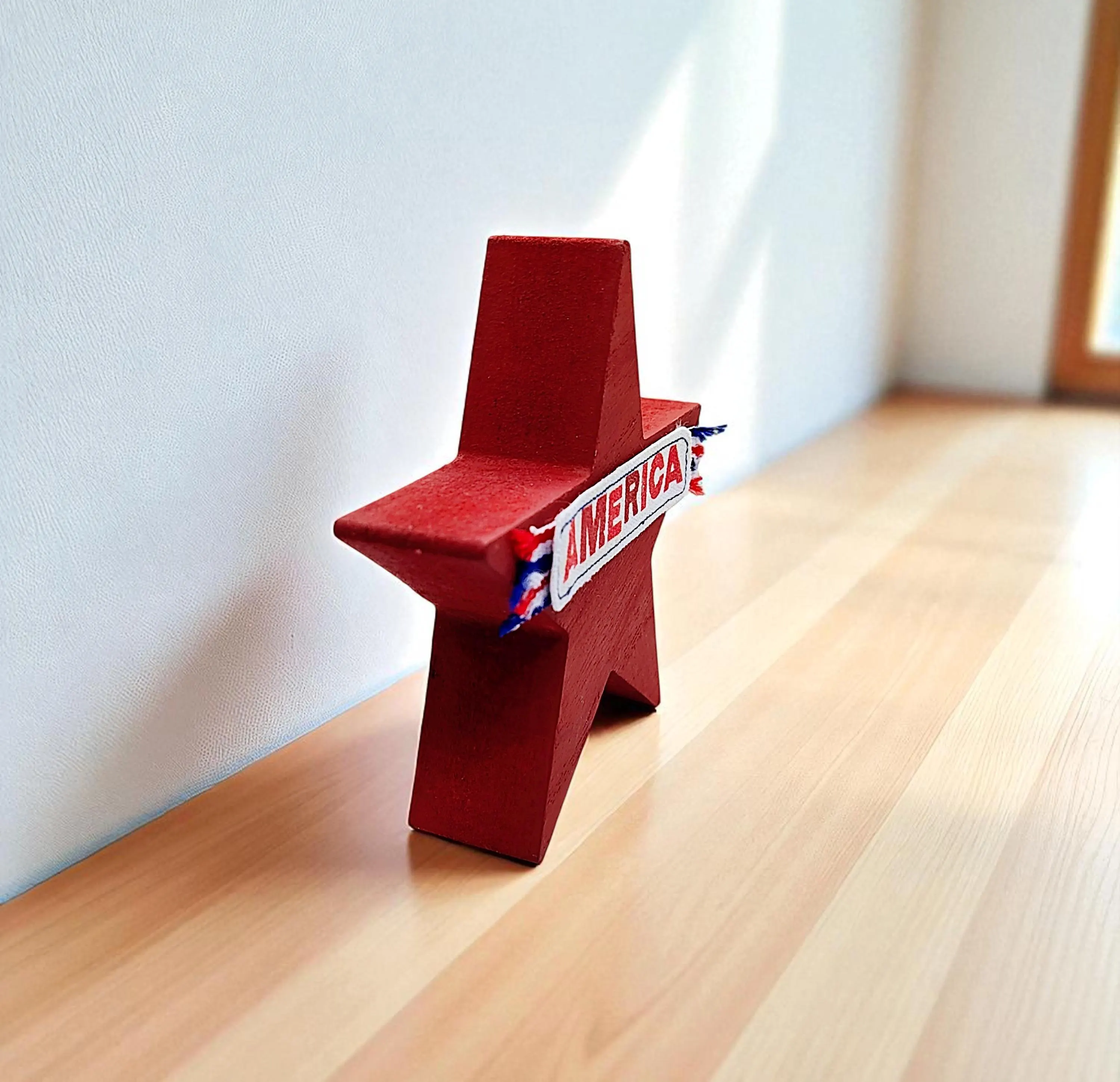 Patriotic Wooden Star Shelf Sitter