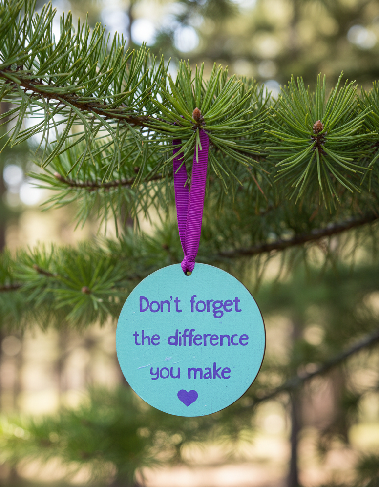 Personalized Never Forget the Difference You Make Inspirational Ornament
