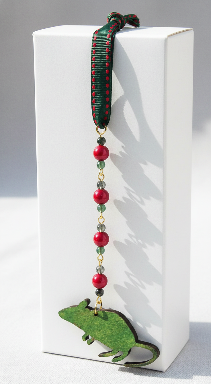 Handcrafted Fancy Rat Beaded Accent Ornament 