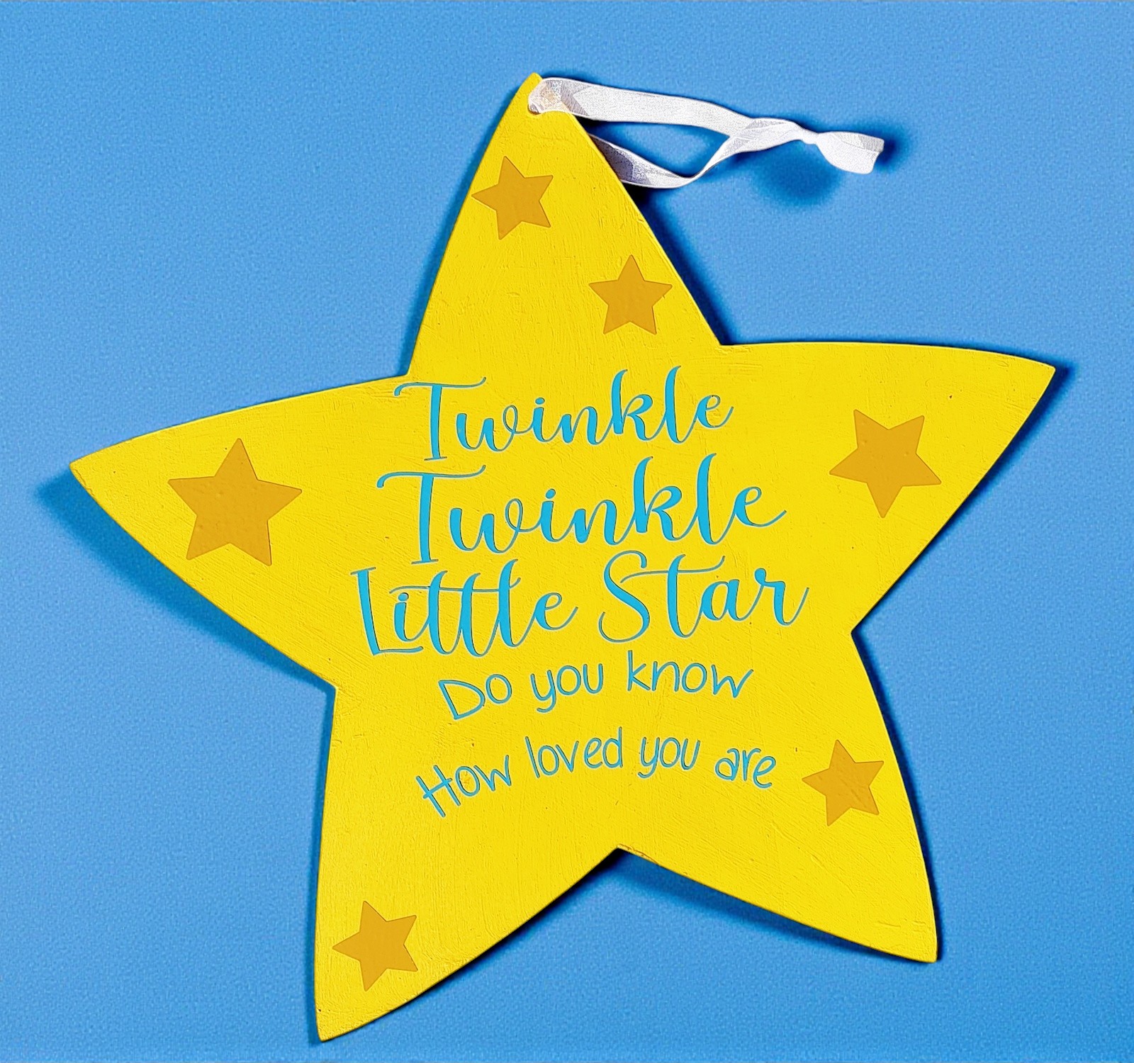 Handmade Wooden Tinkle Twinkle Little Star Sign