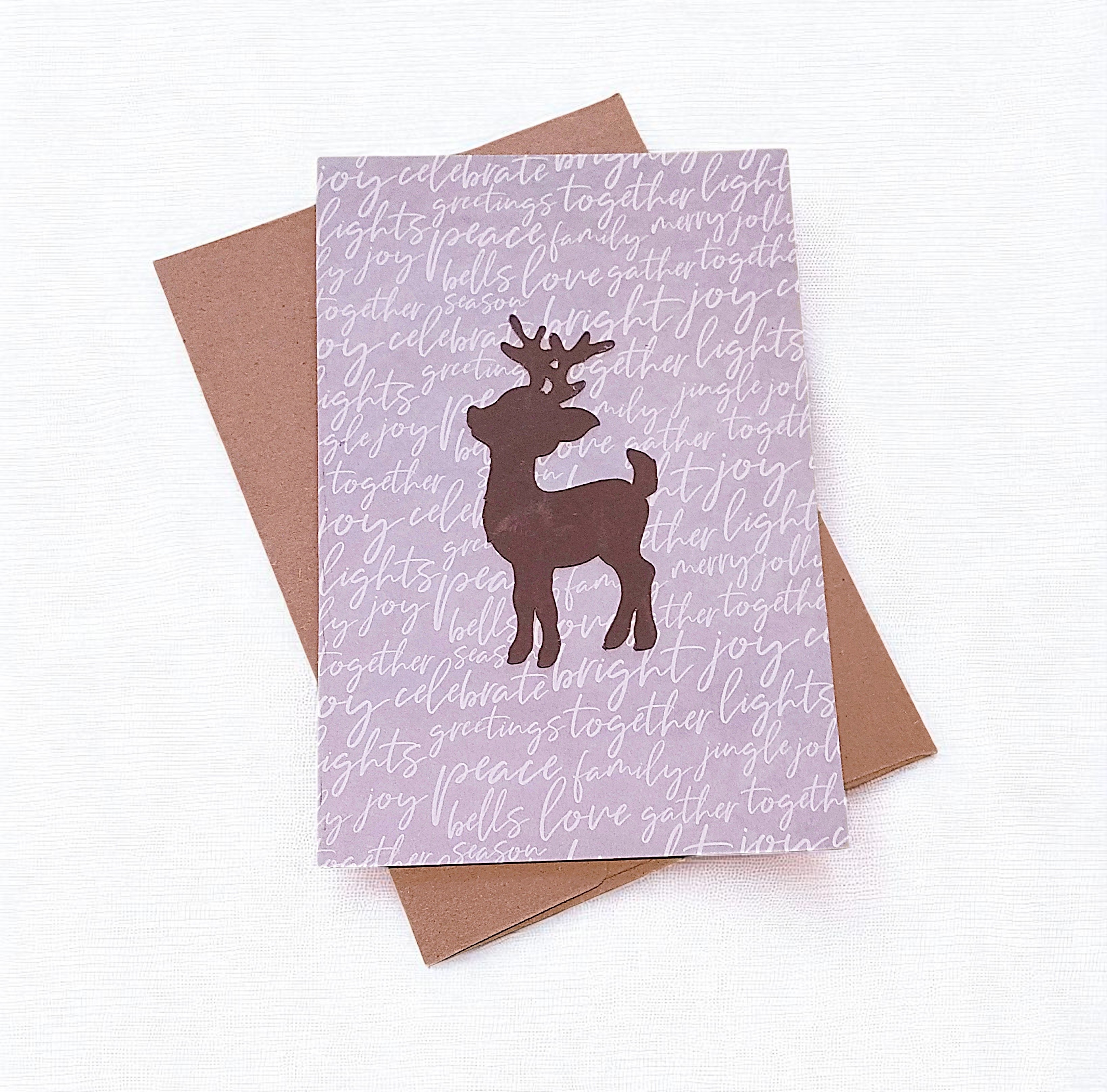 Festive Reindeer Christmas Greeting Card - Set of 8
