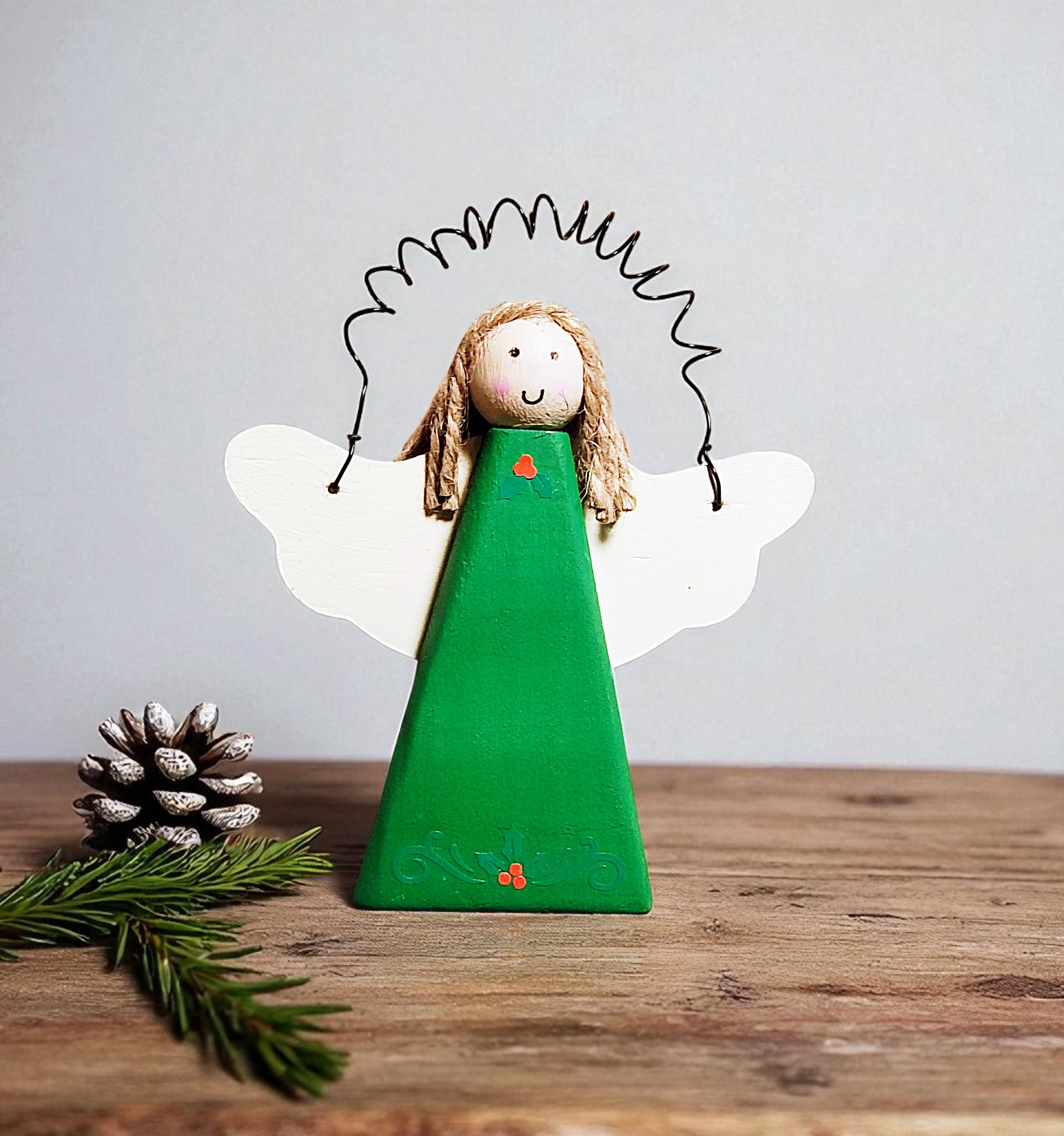 Holiday Wooden Angel Ornament