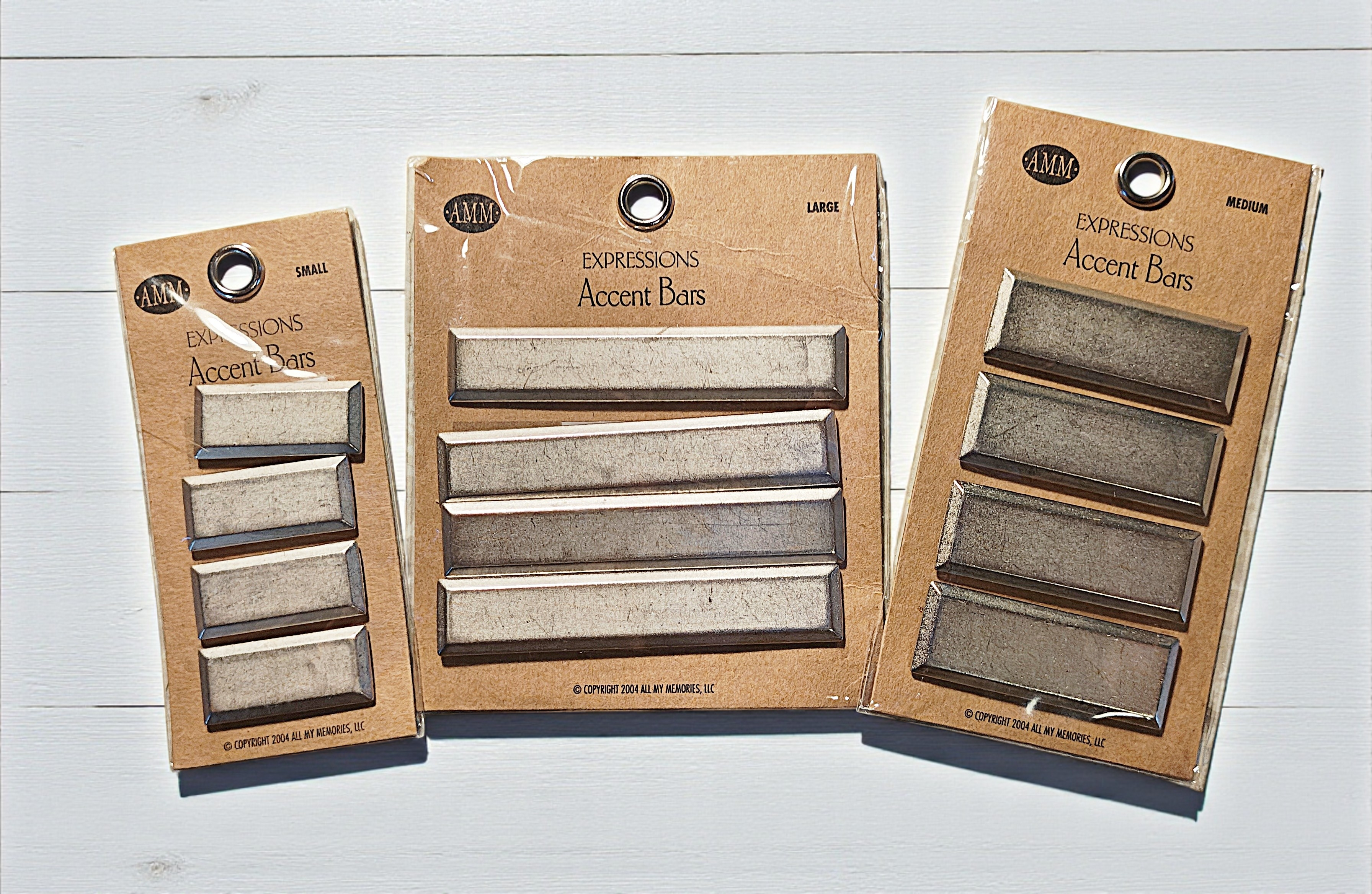 All My Memories Expressions Silver Metal Accent Bars Set – 3 Pack Bundle