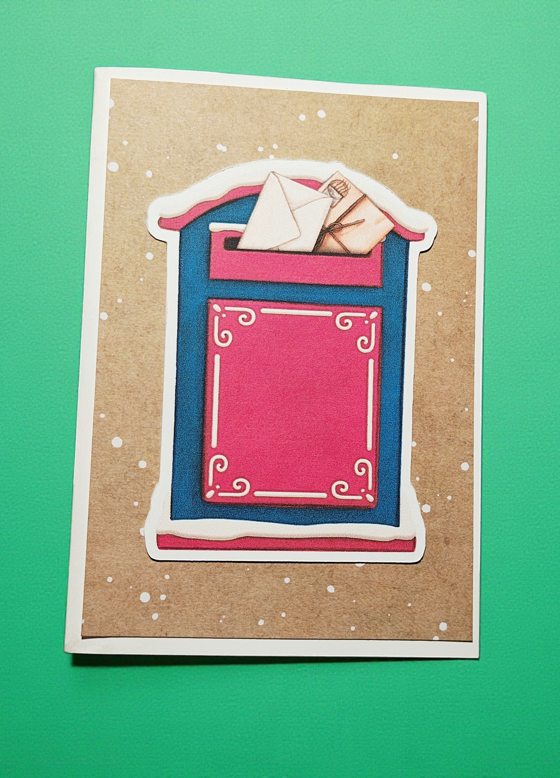 Mail Box Mail Carrier Christmas Greeting Card