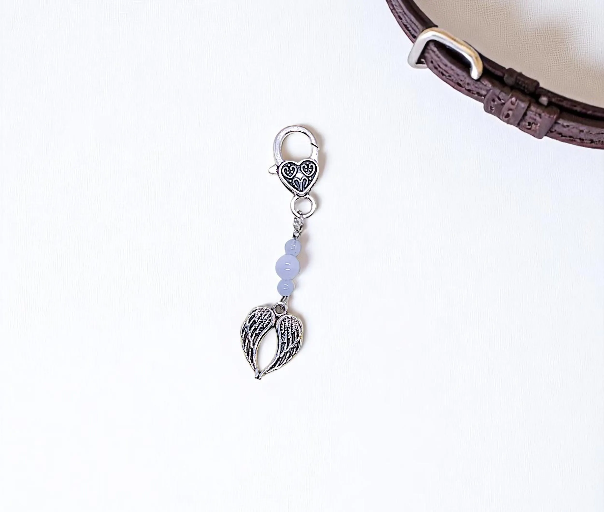 Angel Wing and Gemstone Pet Collar Charm Tag 