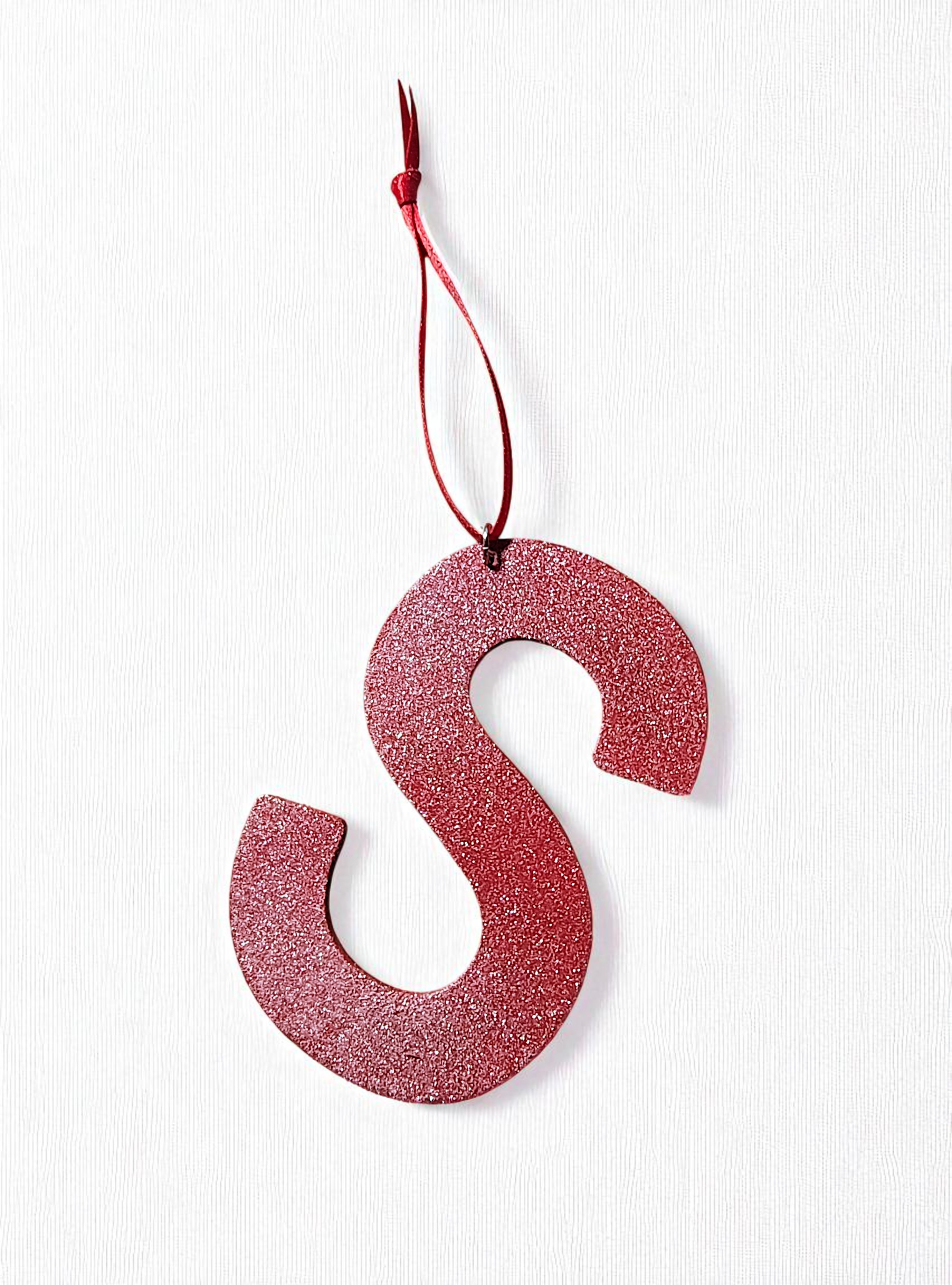 Personalized Wooden Letter Initial S Ornament
