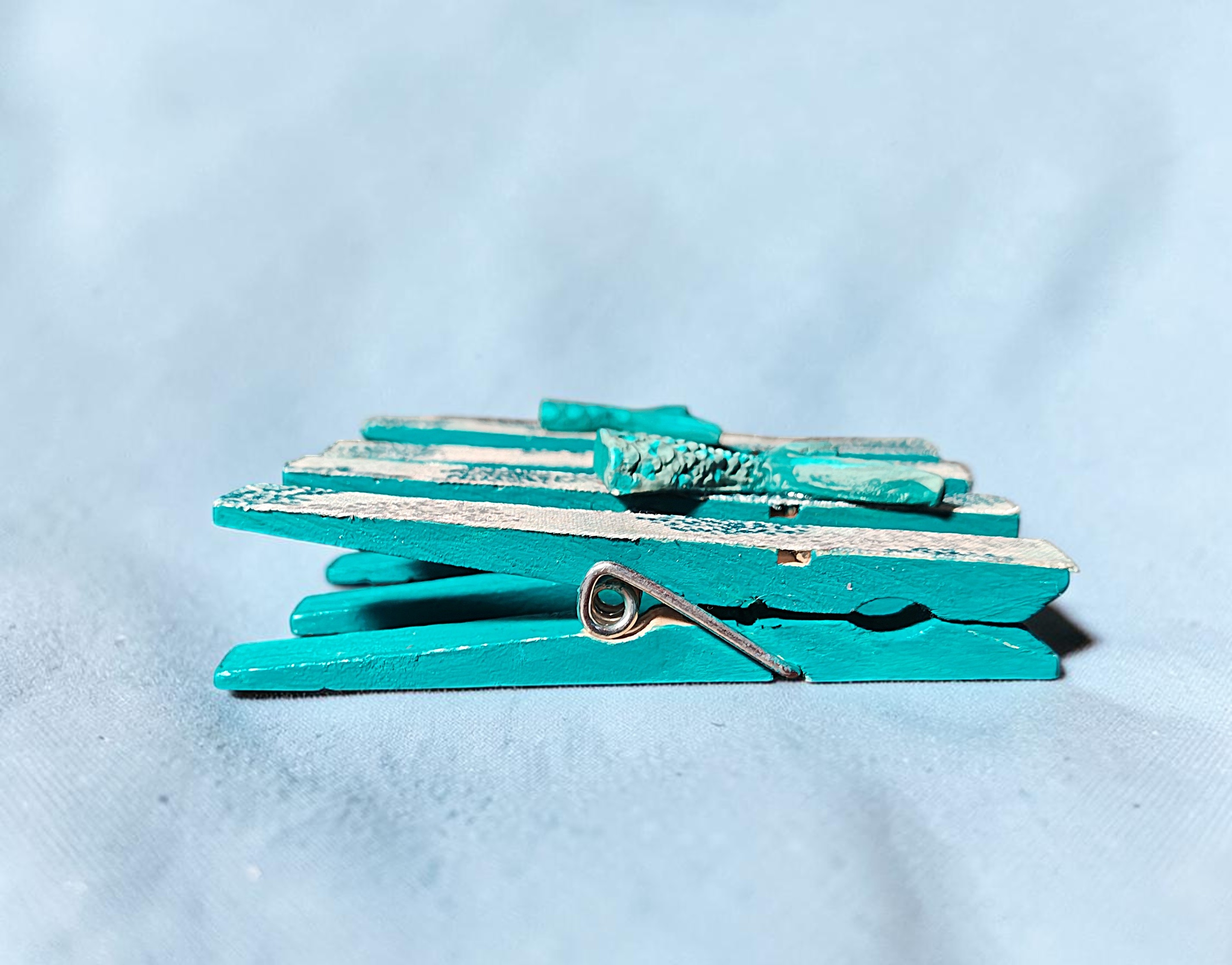 Set of 4 Handmade Mermaid Tail Wooden Clothespins